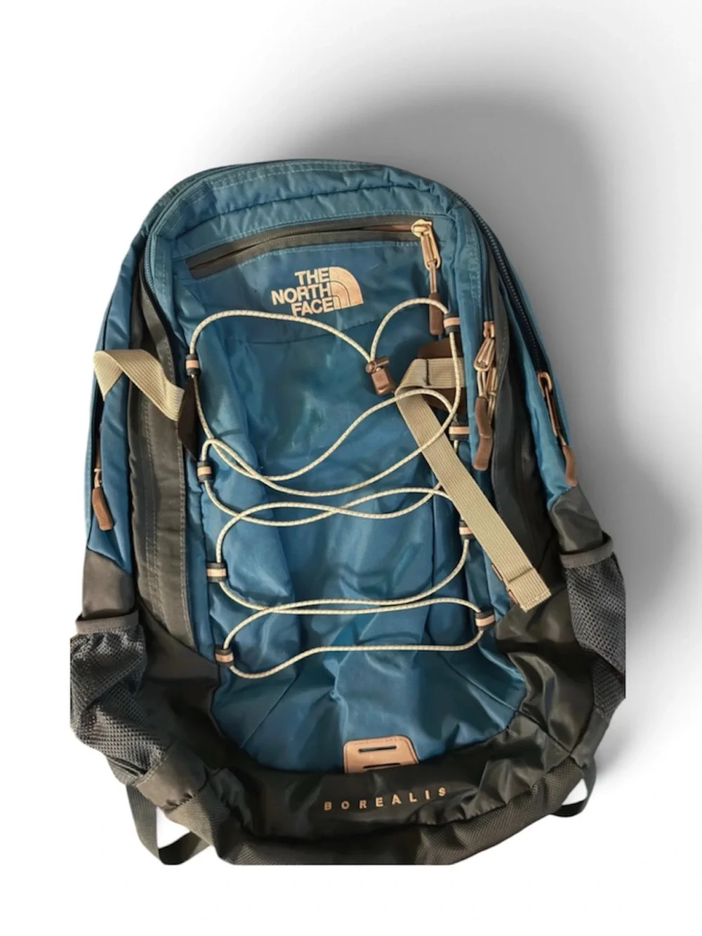 The North Face Blue and Light Blue Borealis Backpack with Laptop Slot